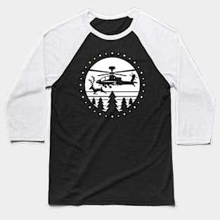 AH-64 Flying with Reindeer Baseball T-Shirt